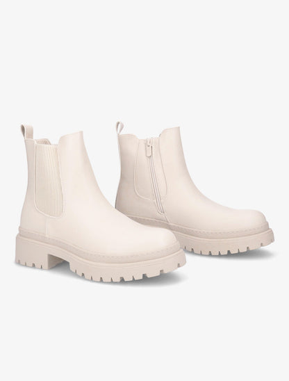 Boots élastiquées unies - Beige - 4