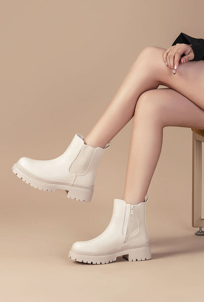 Boots élastiquées unies - Beige - 5