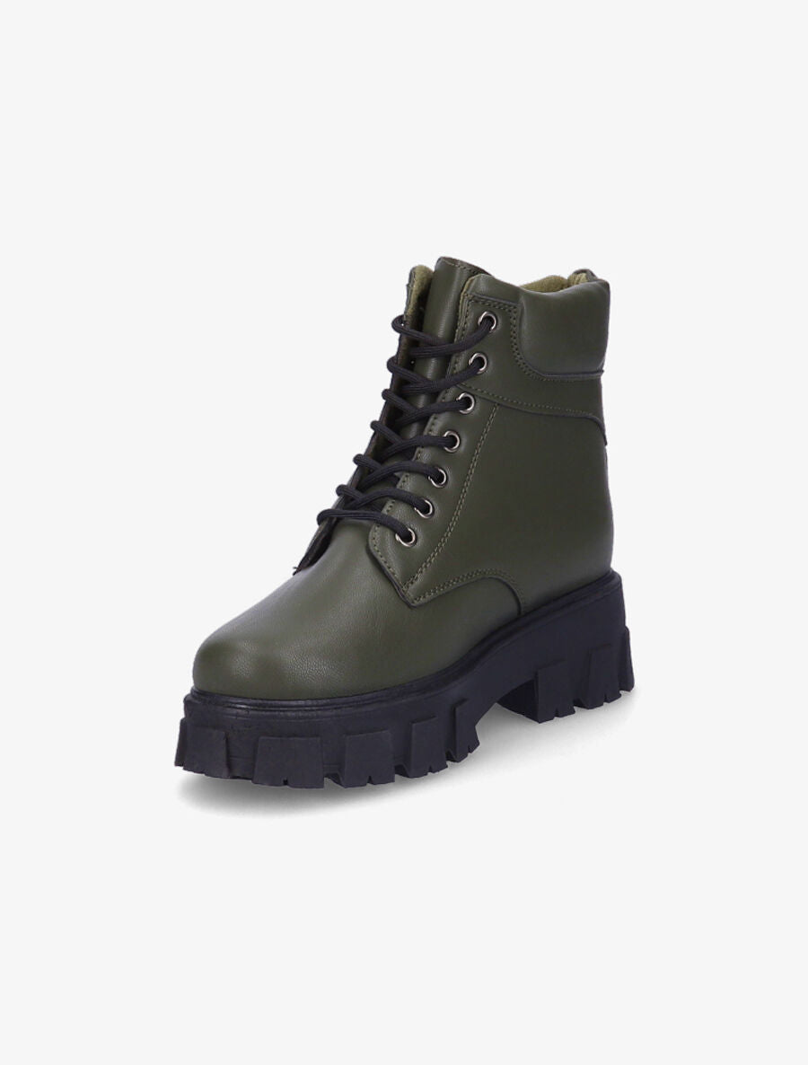 Boots à lacets et semelles crantées - Kaki - 3