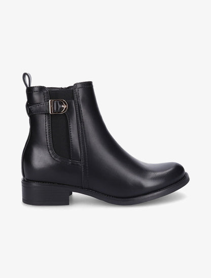 Bottines élastiquées à boucle métallique - Noir - 1