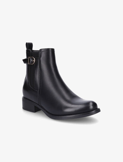Bottines élastiquées à boucle métallique - Noir - 2