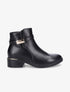 Bottines en simili à boucle métallique - Noir - 5