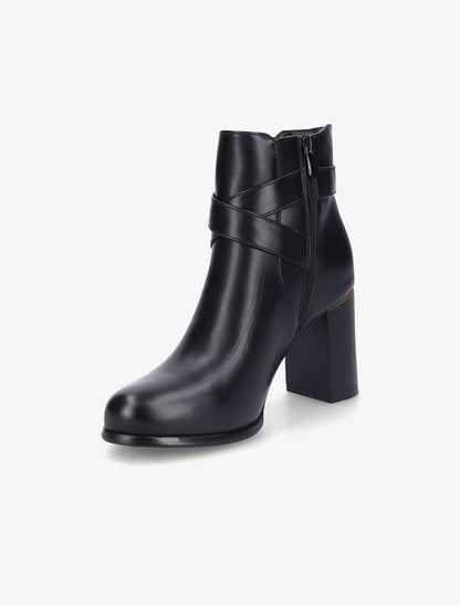 Bottines à talon et sangles croisées - Noir - 3