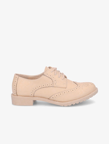 Derbies perforées - Rose poudré - 1