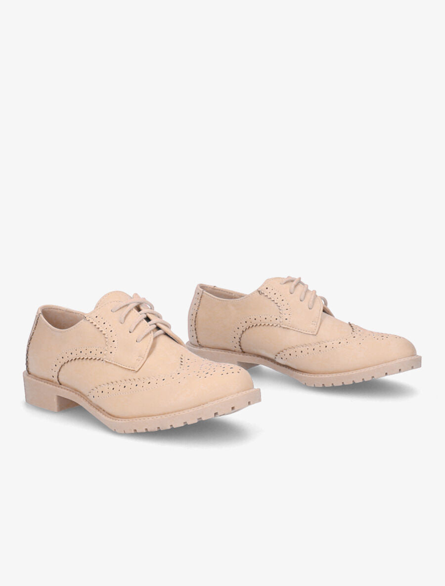 Derbies perforées - Rose poudré - 4