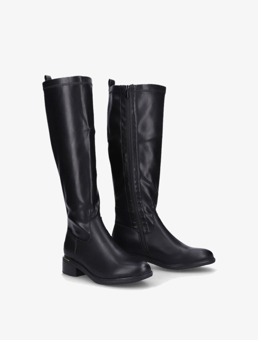 Bottes cavalières en simili - Noir - 4
