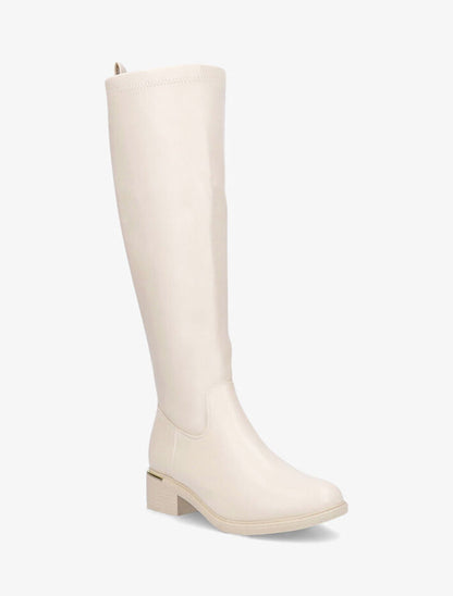 Bottes cavalières en simili - Beige - 2