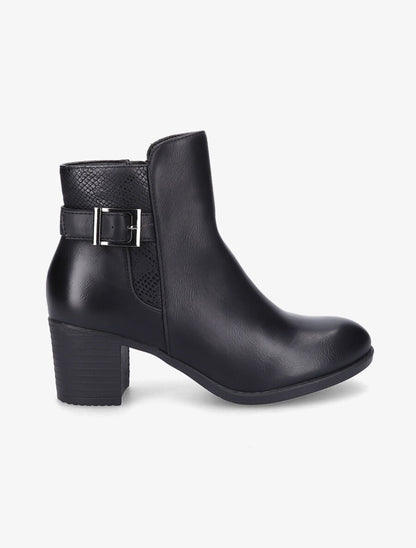 Bottines à empiècement python - Noir - 1