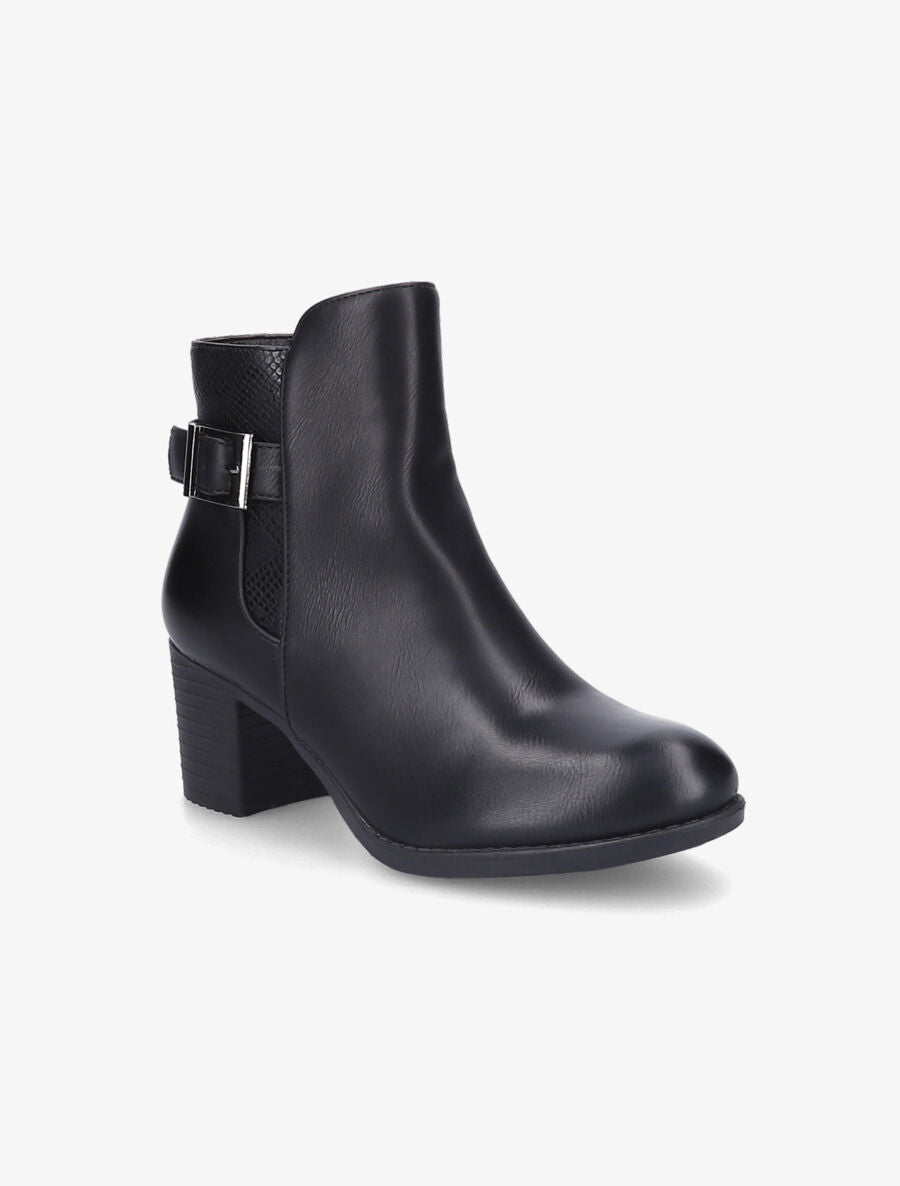 Bottines à empiècement python - Noir - 2