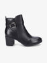 Bottines à empiècement croco - Noir - 5