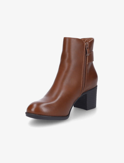 Bottines élastiquées à talon - Camel - 3