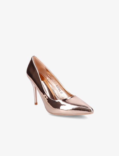 Escarpins pointus métallisés - Rose gold - 2