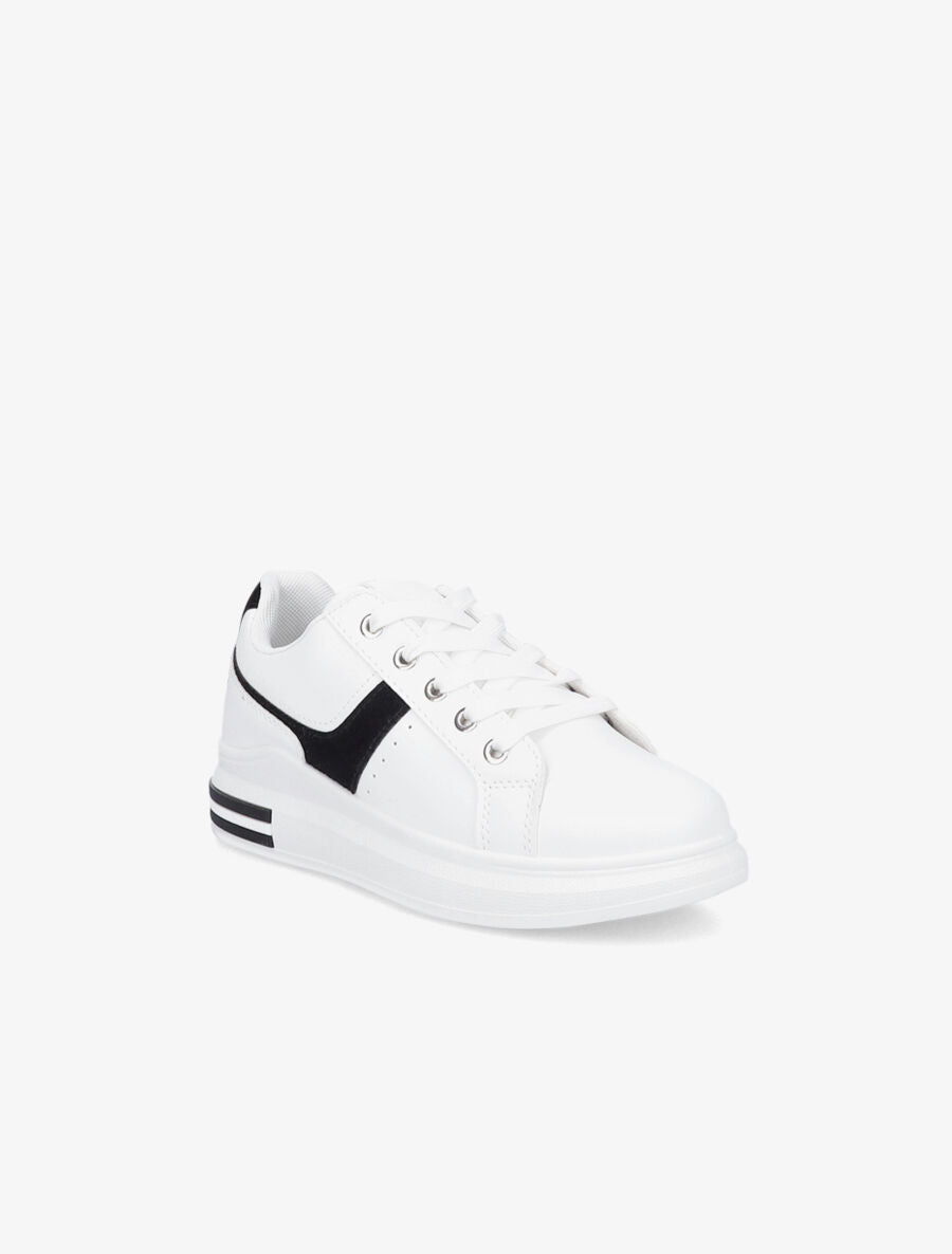Tennis à empiècement python - Noir/blanc - 2
