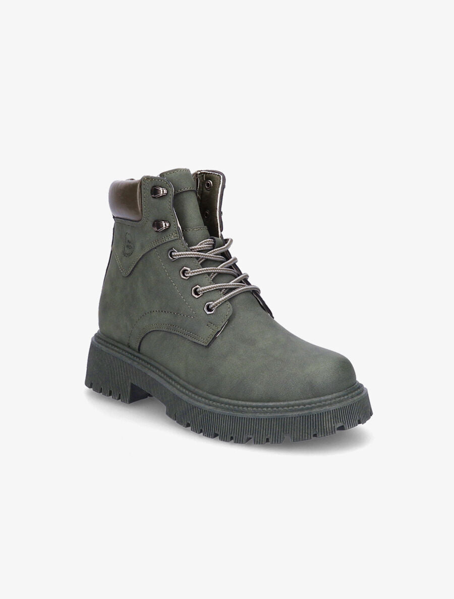 Boots crantées en suédine - Vert - 2