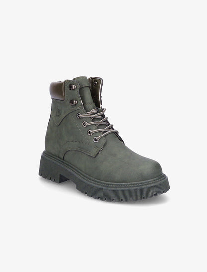 Boots crantées en suédine - Vert - 2