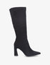 Bottes en suédine et talon haut - Noir - 5