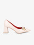 Escarpins à empiècement doré - Beige - 5