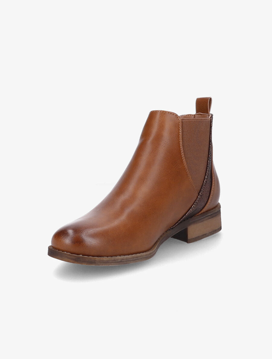 Bottines chelsea à liseré irisé - Camel - 3