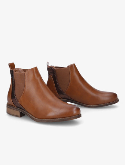 Bottines chelsea à liseré irisé - Camel - 4