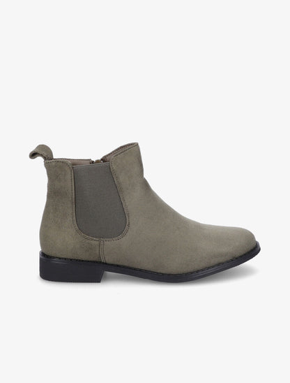 Bottines plates en suédine - Kaki - 1
