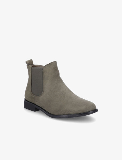 Bottines plates en suédine - Kaki - 2