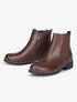Bottines cloutées à ganse côtelée - Marron - 5