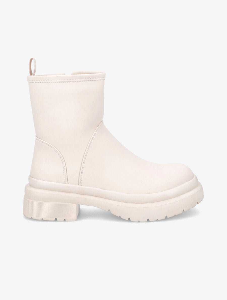 Bottines fourrées à zip - Beige - 1