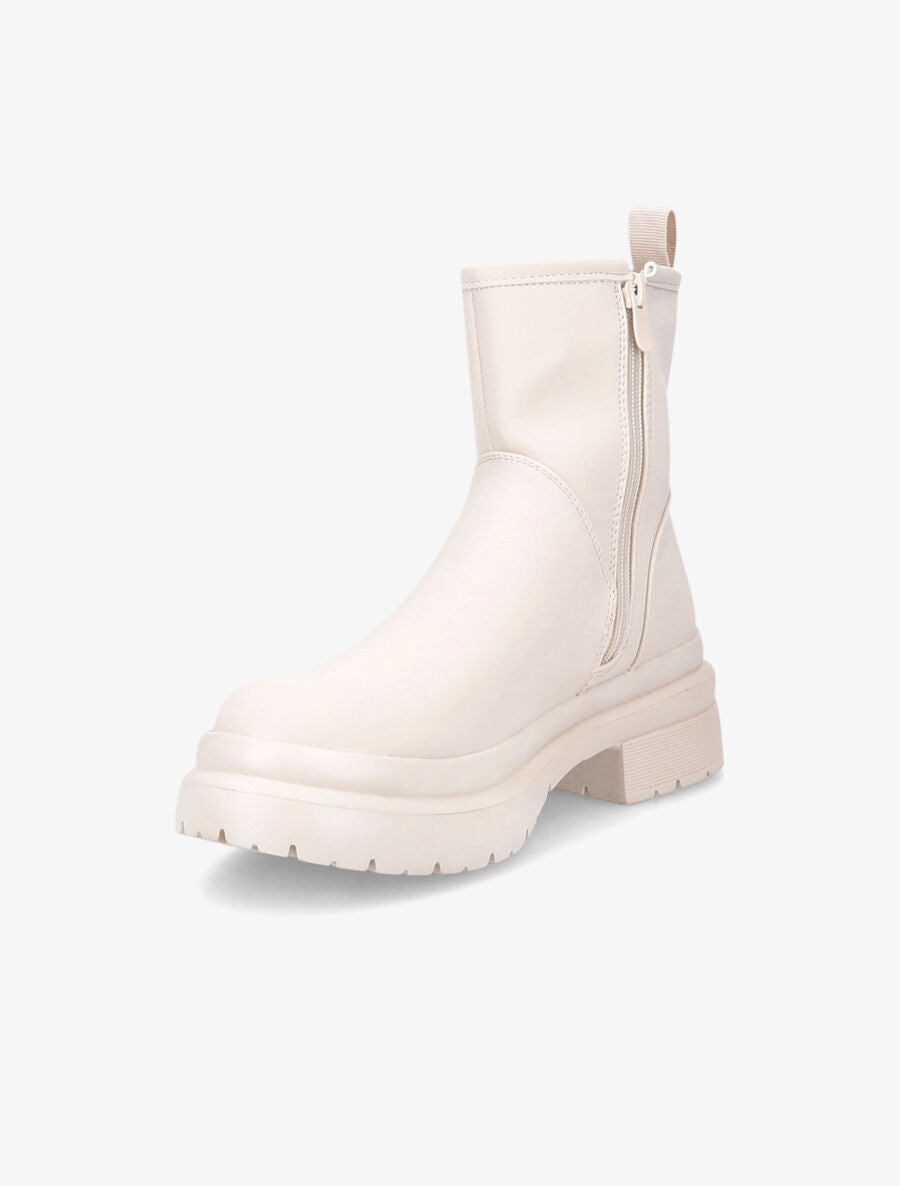 Bottines fourrées à zip - Beige - 3