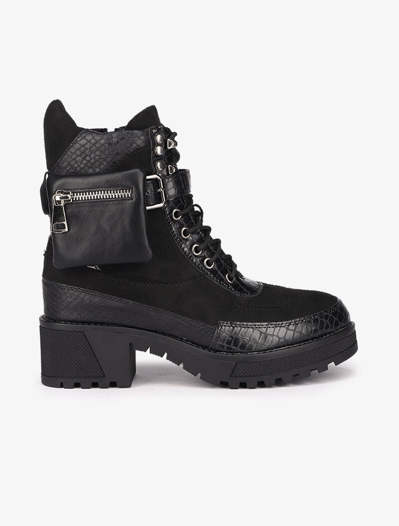 Bottines bi-matière à sacoche amovible - Noir - 2