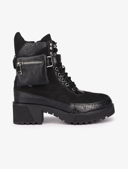 Bottines bi-matière à sacoche amovible - Noir - 2