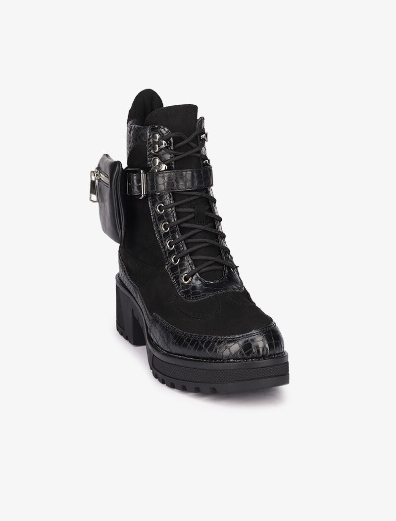 Bottines bi-matière à sacoche amovible - Noir - 3