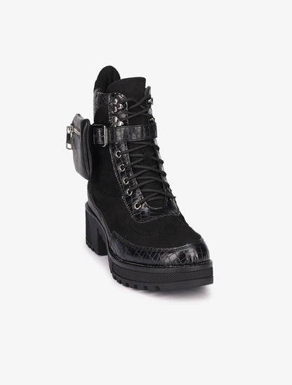 Bottines bi-matière à sacoche amovible - Noir - 3