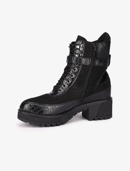 Bottines bi-matière à sacoche amovible - Noir - 4