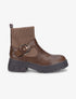 Bottines à ganses côtelées - Taupe foncé - 1