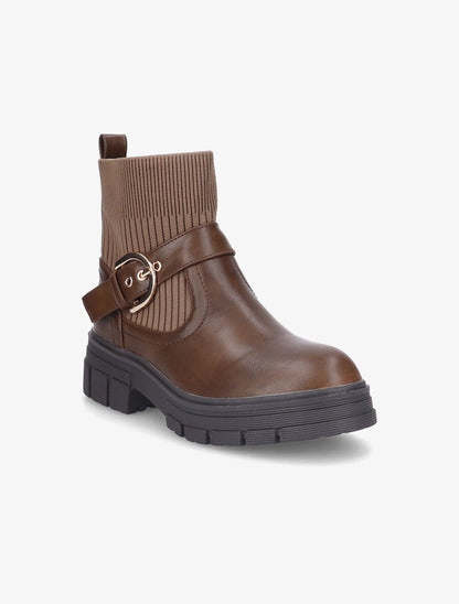 Bottines à ganses côtelées - Taupe foncé - 2