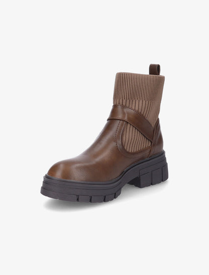 Bottines à ganses côtelées - Taupe foncé - 3