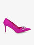 Escarpins pointus à noeud en strass - Fushia - 1