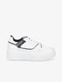 Sneakers en simili à plateforme - Blanc/noir - 5