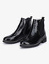 Bottines cloutées vernies à ganse côtelée - Noir - 1