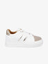 Sneakers en simili à strass et paillettes - Blanc/or - 1