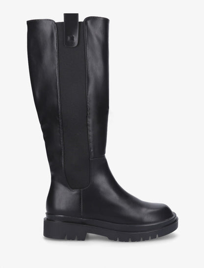 Bottes élastiquées en simili - Noir - 5