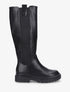 Bottes élastiquées en simili - Noir - 5