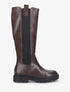 Bottes élastiquées en simili - Marron - 5