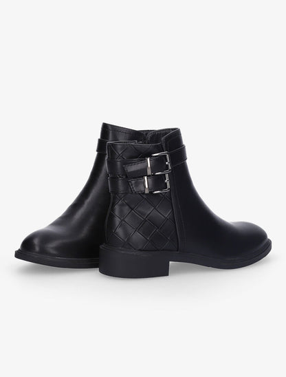 Boots effet osier tressé - Noir - 5