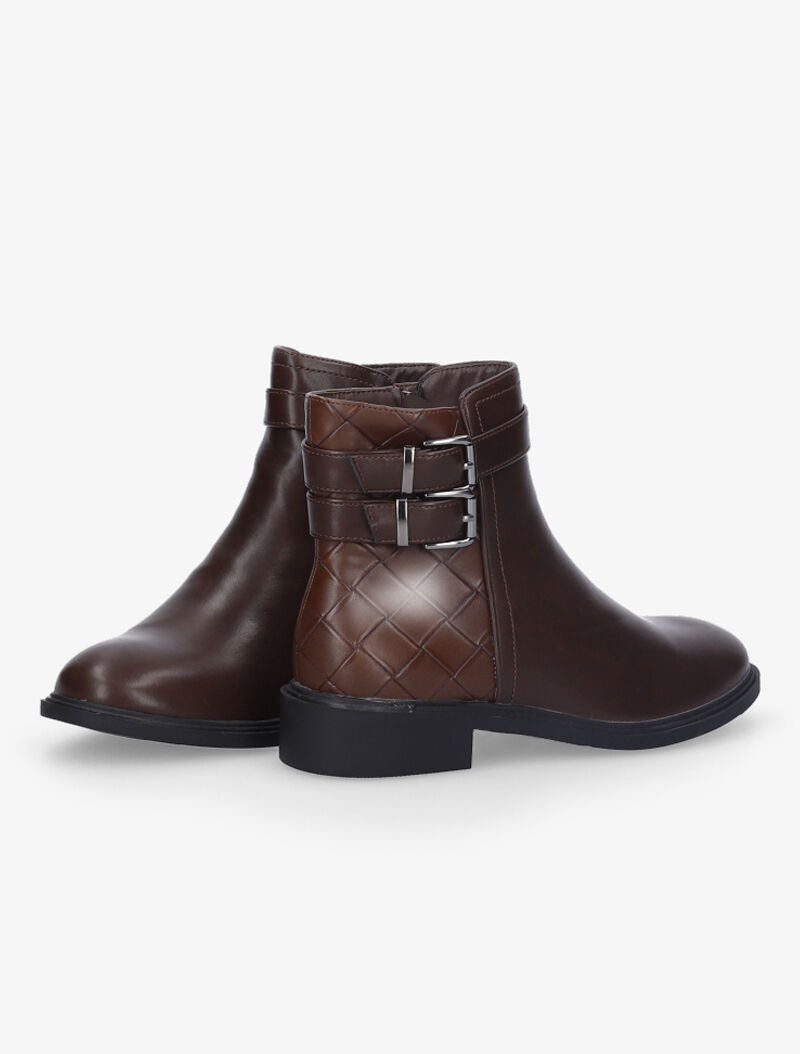 Boots effet osier tressé - Marron - 5