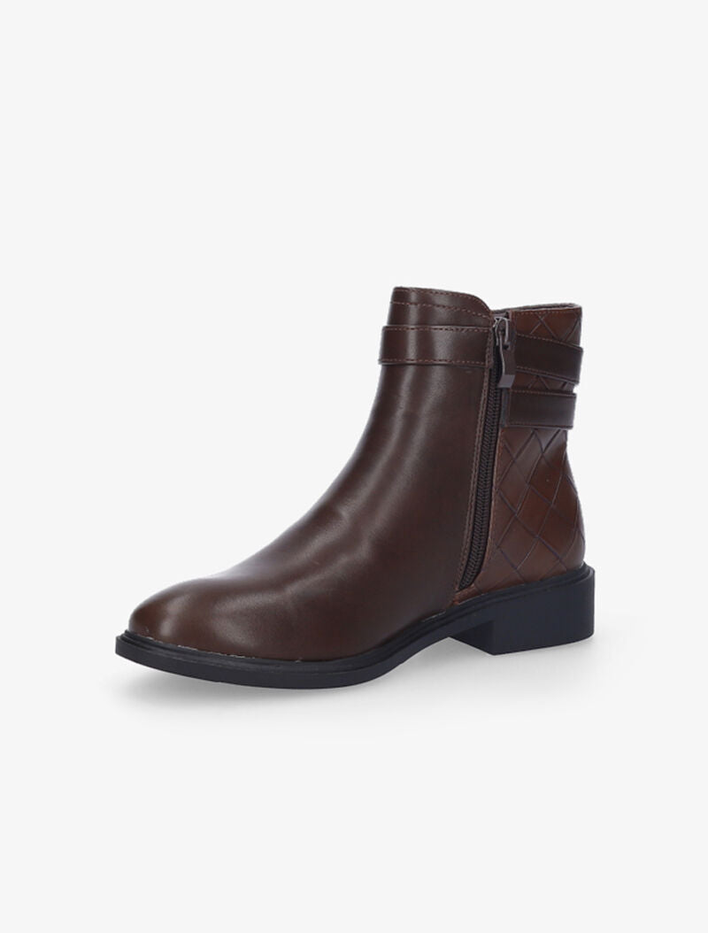 Boots effet osier tressé - Marron - 4