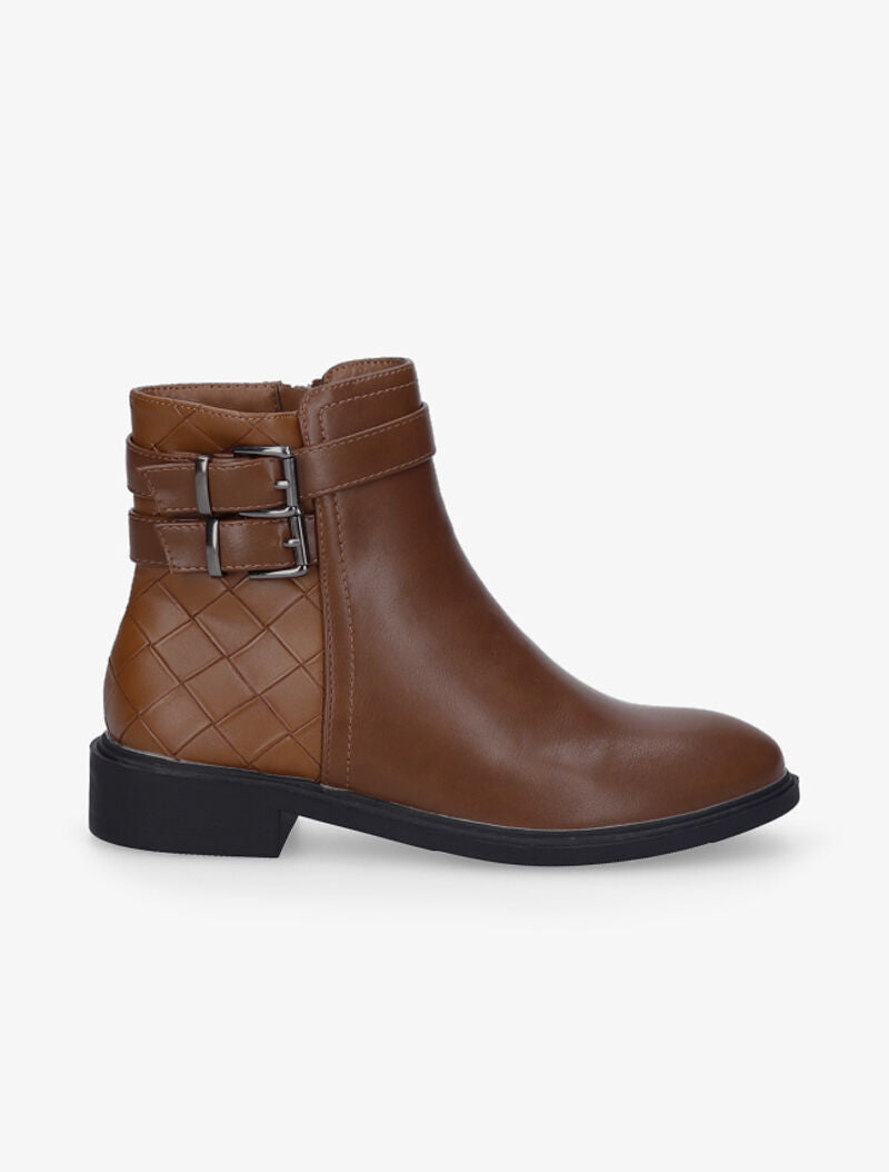 Boots effet osier tressé - Camel - 2