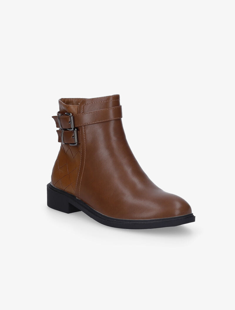Boots effet osier tressé - Camel - 3
