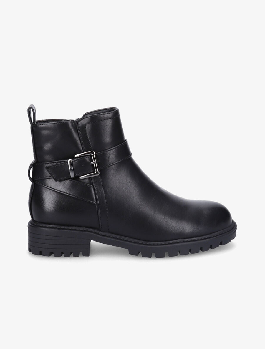 Bottines à boucle et semelle crantée - Noir - 1