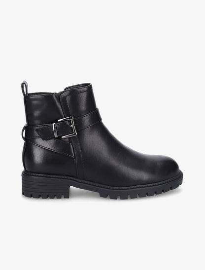 Bottines à boucle et semelle crantée - Noir - 1